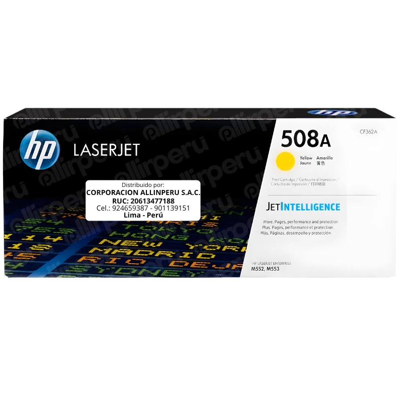 Toner HP 508A Amarillo CF362A para LaserJet M552 M553 M577 Toner HP 508A Amarillo CF362A para LaserJet M552 M553 M577