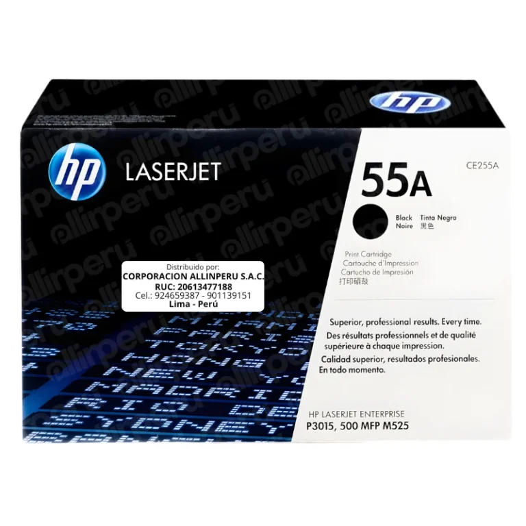 Toner HP 55A Negro CE255A para LaserJet P3015 500 MFP M525