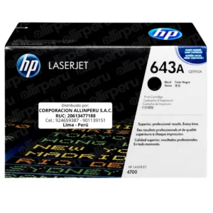 Toner HP 643A Negro Q5950A para LaserJet 4700