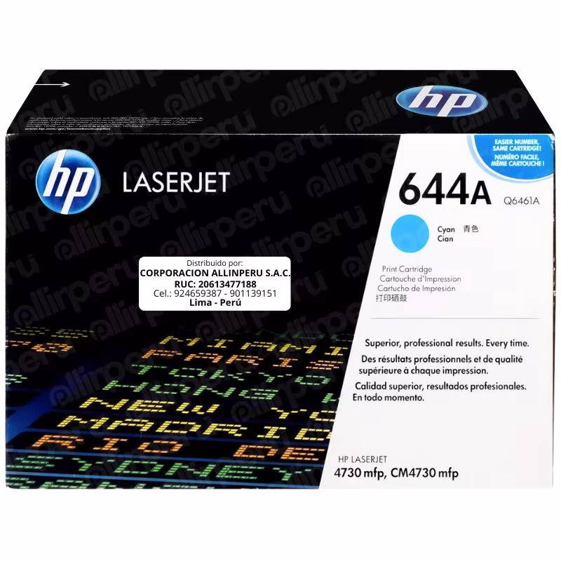 Toner HP 644A cian Q6461A cartucho original HP