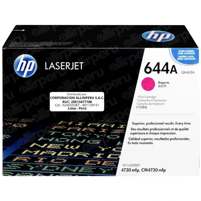 Toner HP 644A Magenta Q6463A para LaserJet 4730 CM4730