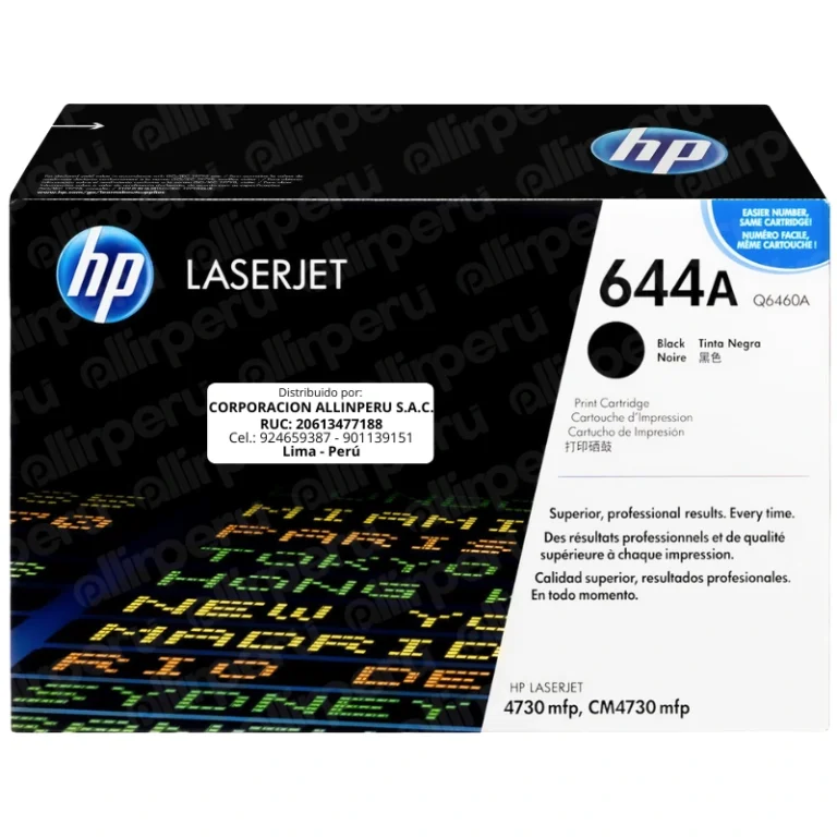 Toner HP 644A Negro Q6460A para LaserJet 4730 CM4730