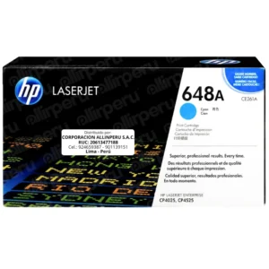 Toner HP 648A Cian CE261A para LaserJet CP4025 CP4525