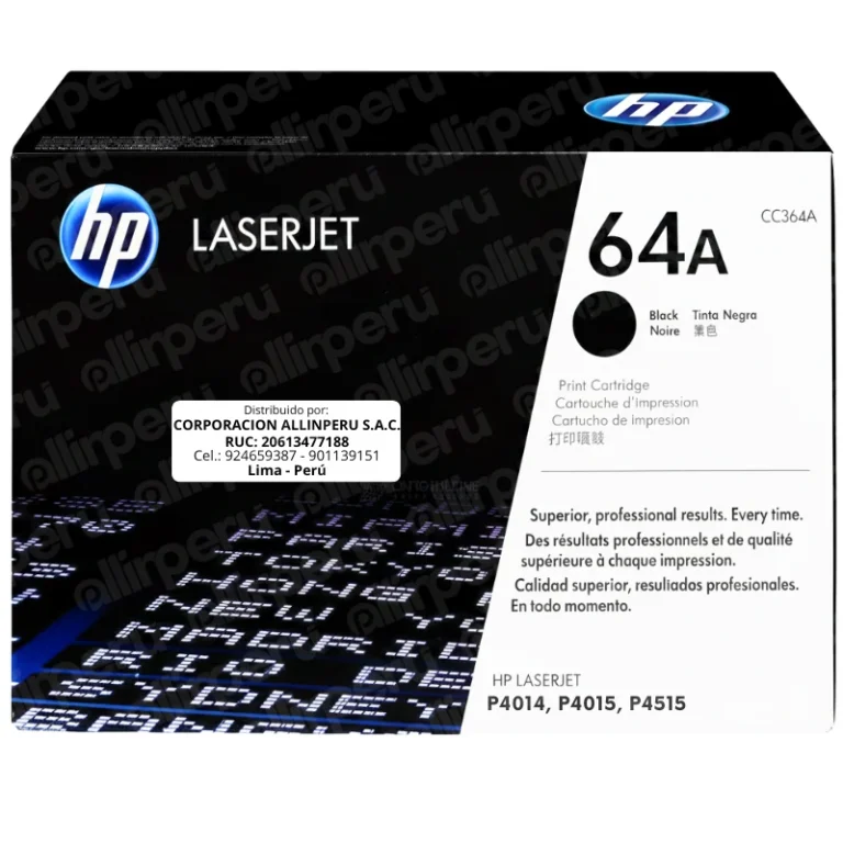 Toner HP 64A Negro CC364A para LaserJet P4014 P4015 P4515