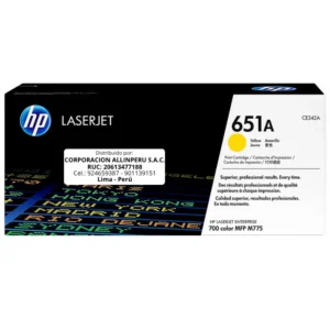 Tóner HP 651A Amarillo CE342A original para LaserJet M775