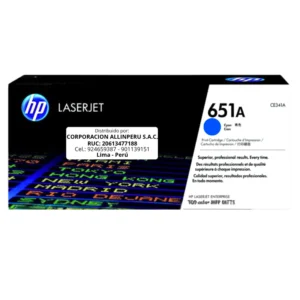 Tóner HP 651A Cian CE341A caja frontal original