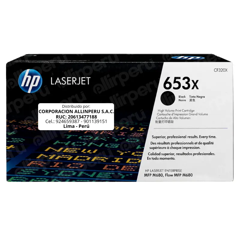 Toner HP 653X Magenta CF320X para LaserJet Enterprise MFP M680