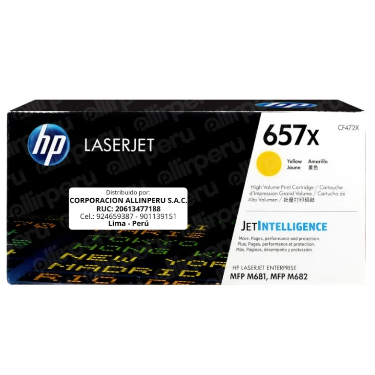 Toner HP 657X Amarillo CF472X para LaserJet Enterprise M681