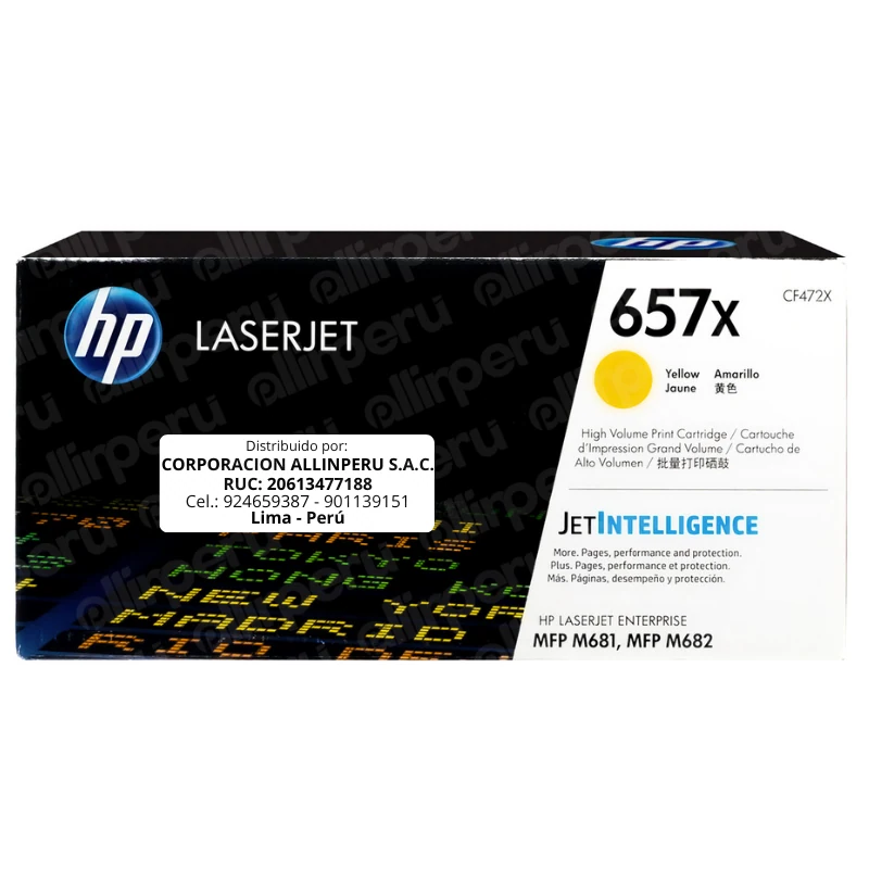 Toner HP 657X Amarillo CF472X para LaserJet Enterprise M681
