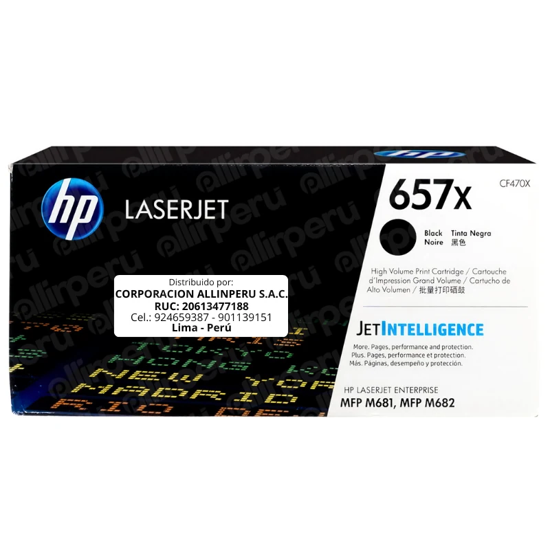 Toner HP 657X Negro CF470X para LaserJet Enterprise M681