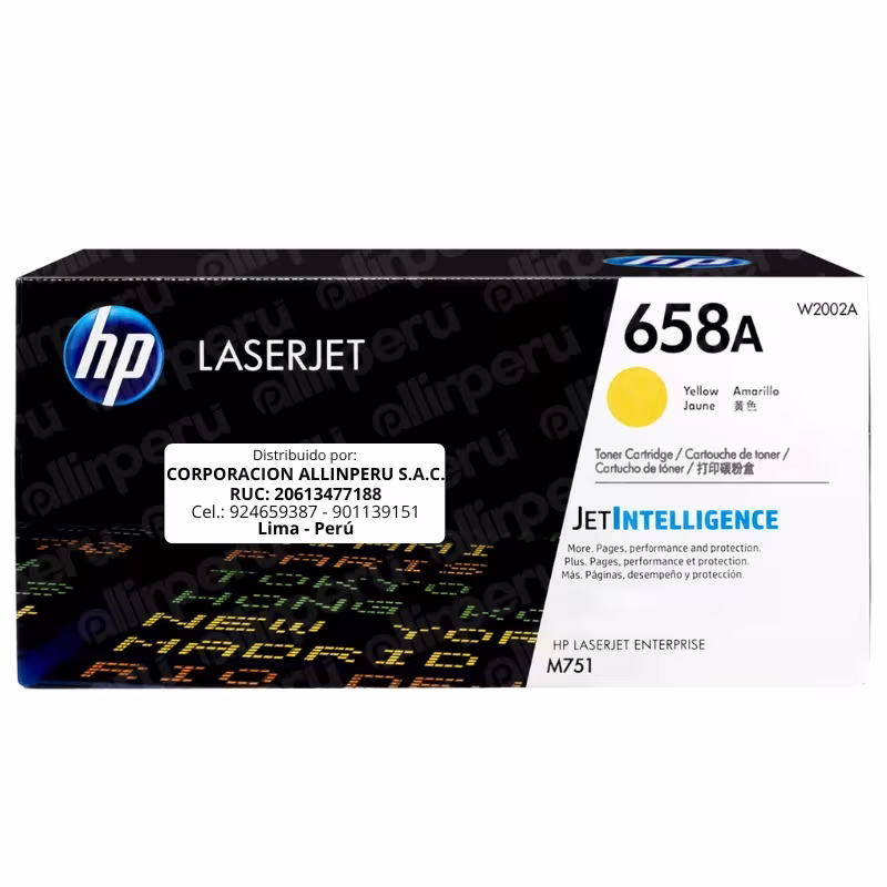 Toner HP 658A Amarillo W2002A para LaserJet M571