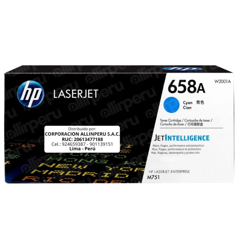 Toner HP 658A Cian W2001A para LaserJet M571