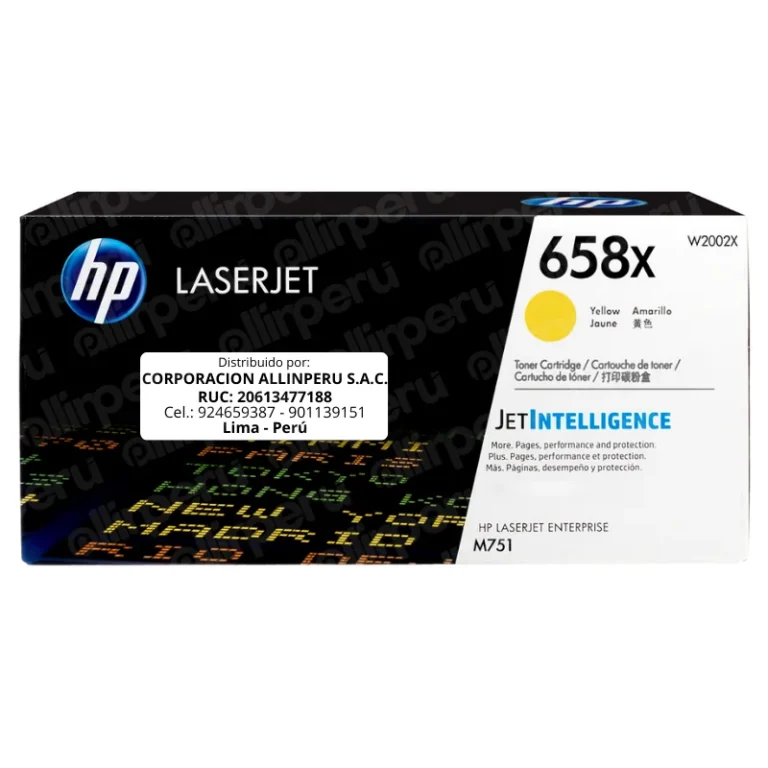 Toner HP 658X Amarillo W2002X para LaserJet M571 Alto Rendimiento