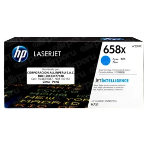 Toner HP 658X Cyan W2001X para LaserJet M571 Alto Rendimiento