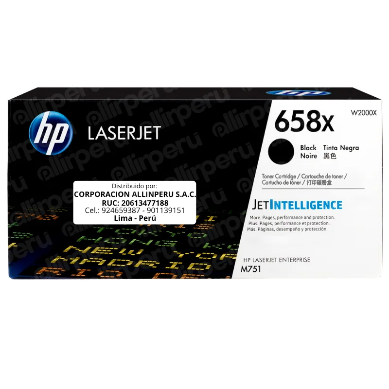 Toner HP 658X Negro W2000X para LaserJet M571 Alto Rendimiento