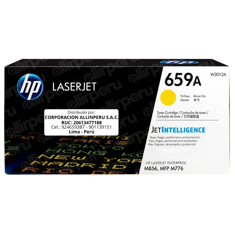 Toner HP 659A Amarillo W2012A para LaserJet M856 M770 M776 E85055 Toner HP 659A Amarillo W2012A para LaserJet M856 M770 M776 E85055