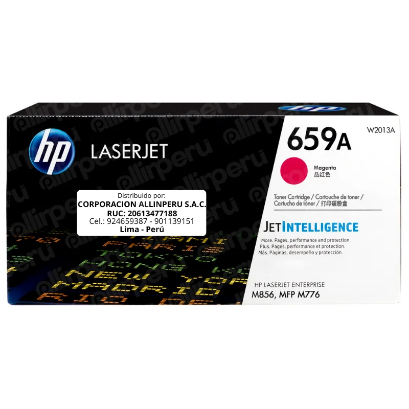 Toner HP 659A W2013A Magenta para LaserJet M856 Toner HP 659A W2013A Magenta para LaserJet M856