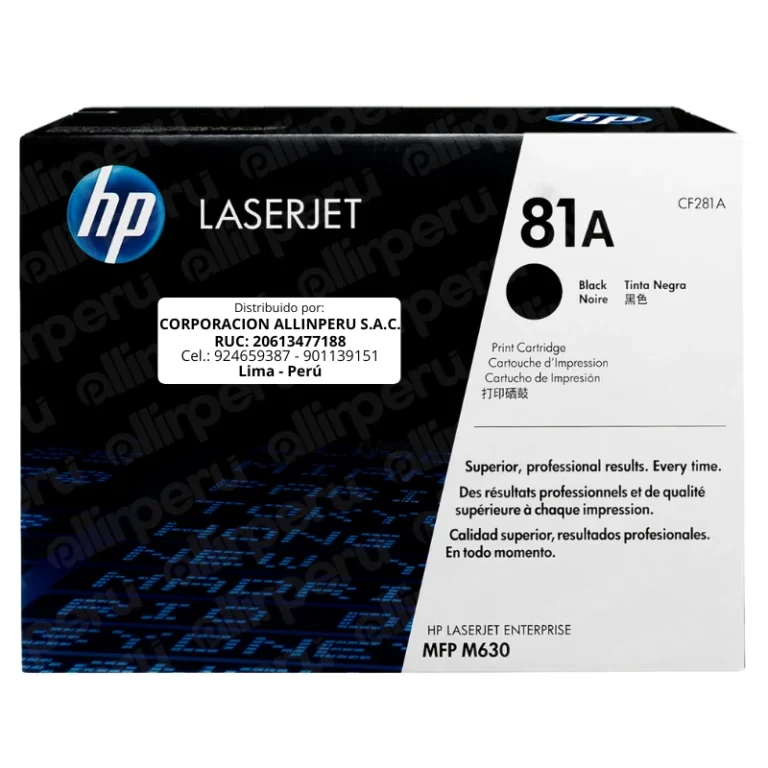 Toner HP 81A Negro CF281A para LaserJet M630 M604 M605 M606 M625