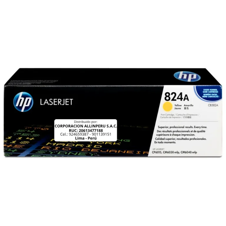 Toner HP 824A Amarillo CB382A original caja frontal