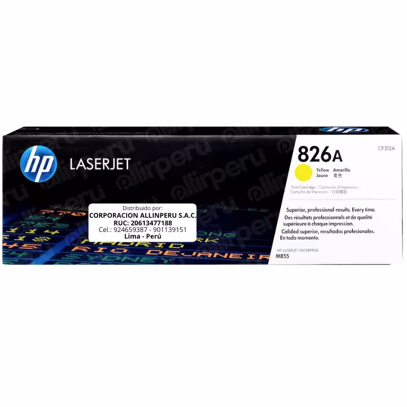 Toner HP 826A Amarillo CF312A para LaserJet M855