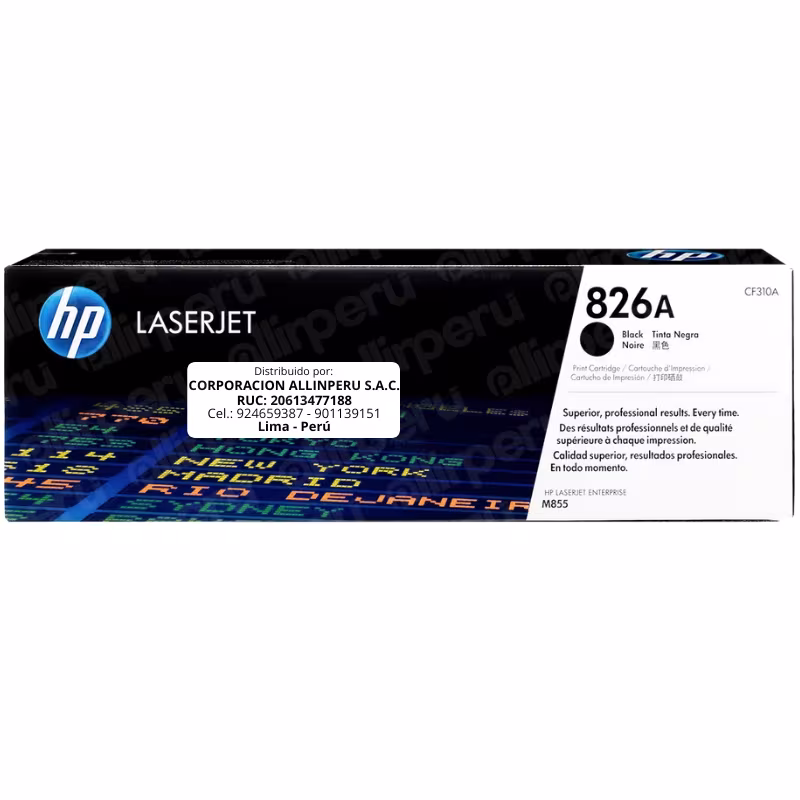 Toner HP 826A Negro CF310A para LaserJet M855