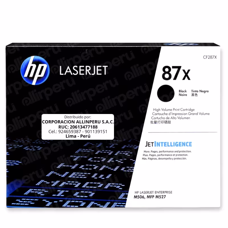 Toner HP 87X Negro CF287X para LaserJet M527 M506