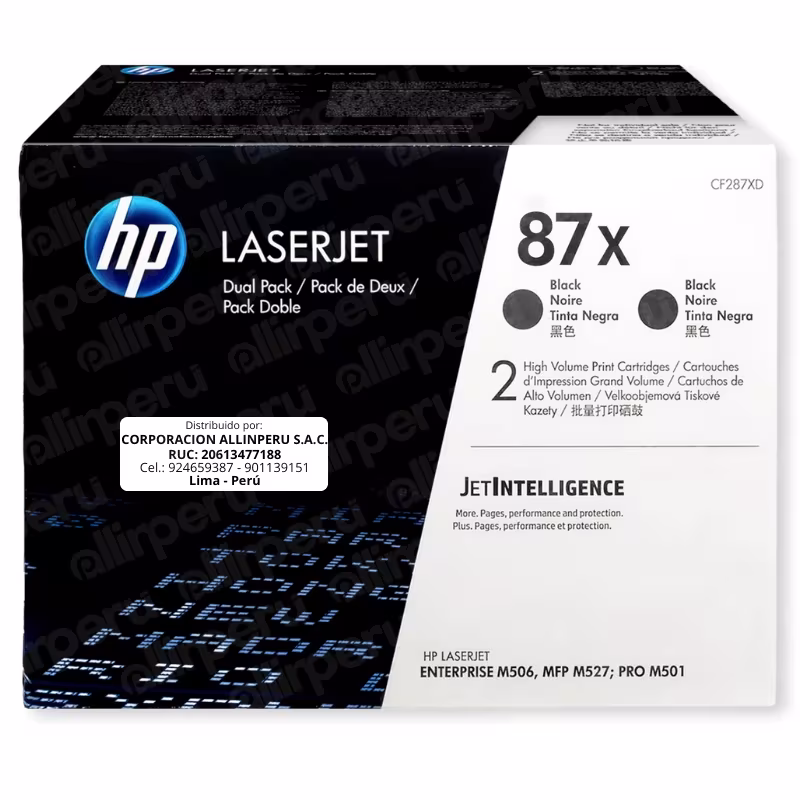 Toner HP 87XD Negro CF287XD para LaserJet M527 M506