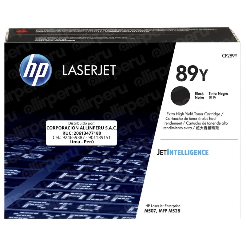Toner HP 89Y Negro CF289Y para LaserJet M528 M507 M508 E52645 Toner HP 89Y Negro CF289Y para LaserJet M528 M507 M508 E52645