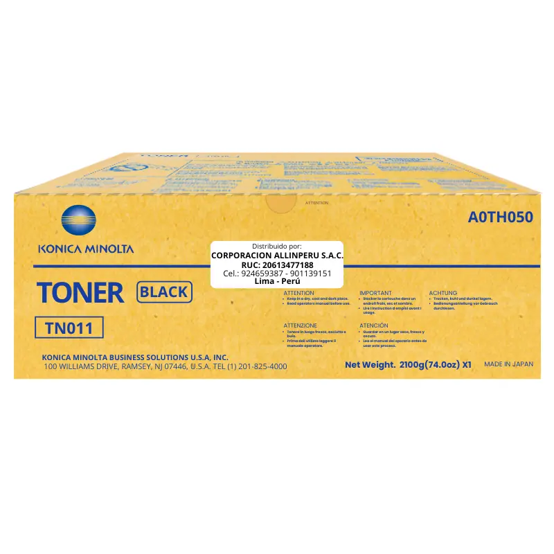 Toner Konica Minolta TN-011 Negro Bizhub 1051, 1200 A0TH050