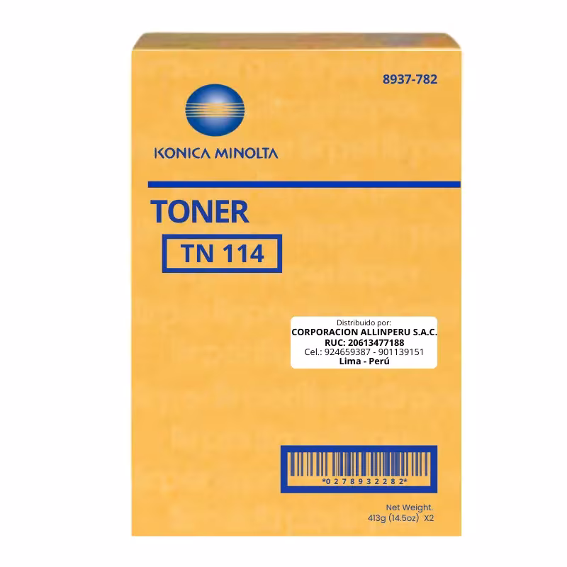 Toner Konica Minolta TN-114 Negro Bizhub 162 Original A03100H