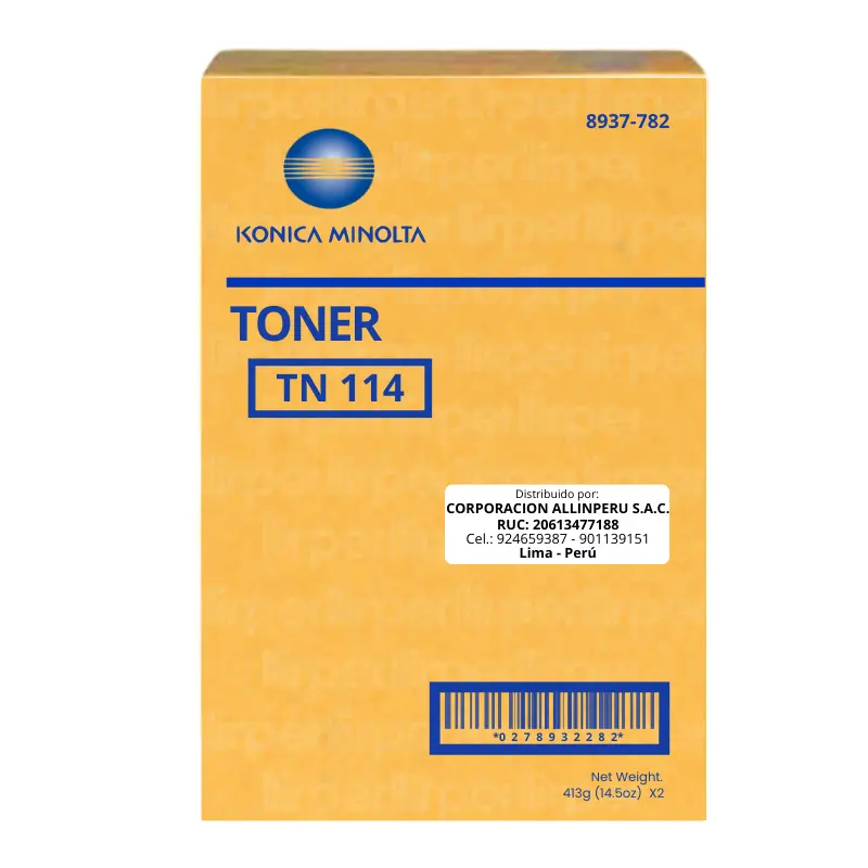 Toner Konica Minolta TN-114 Negro Bizhub 162 Original A03100H Toner Konica Minolta TN-114 Negro Bizhub 162 Original A03100H