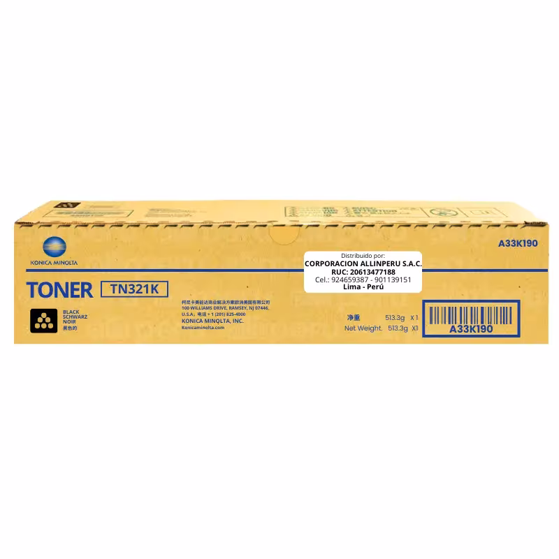 Toner Konica Minolta TN-321K Negro Bizhub C224 A33K190