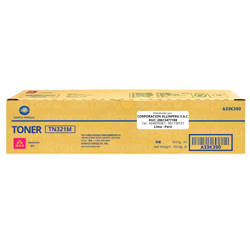 Toner Konica Minolta TN-321M Magenta Bizhub C224 A33K390 Toner Konica Minolta TN-321M Magenta Bizhub C224 A33K390