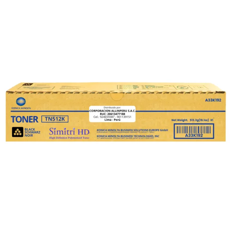 Toner Konica Minolta TN-512K Negro A33K192 27,500 Páginas