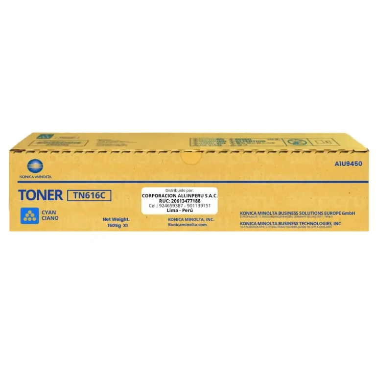 Toner Konica Minolta TN-616C Cyan A1U9450 31,000 Páginas