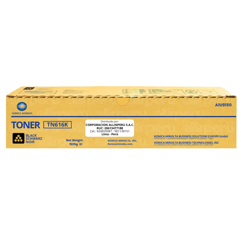 Toner Konica Minolta TN-616K Negro A1U9150 41,500 Páginas Toner Konica Minolta TN-616K Negro A1U9150 41,500 Páginas