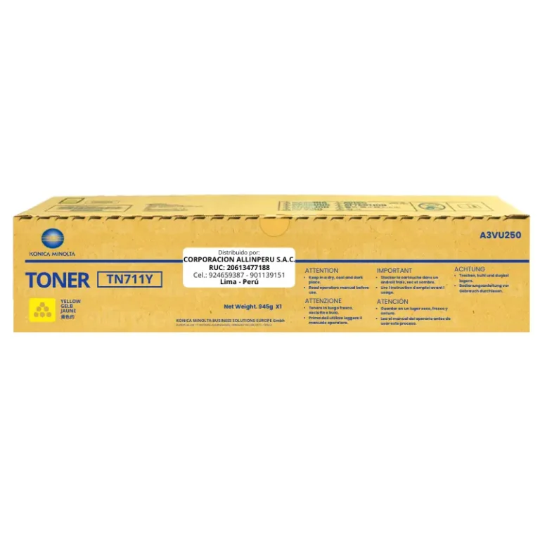 Toner Konica Minolta TN-711Y Yellow A3VU250 31,500 Páginas