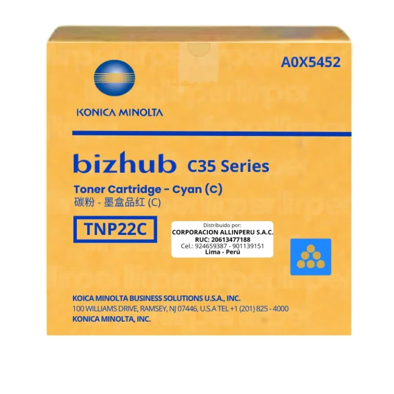 Toner Konica Minolta TN-P22C Cyan A0X5452 6,000 Páginas