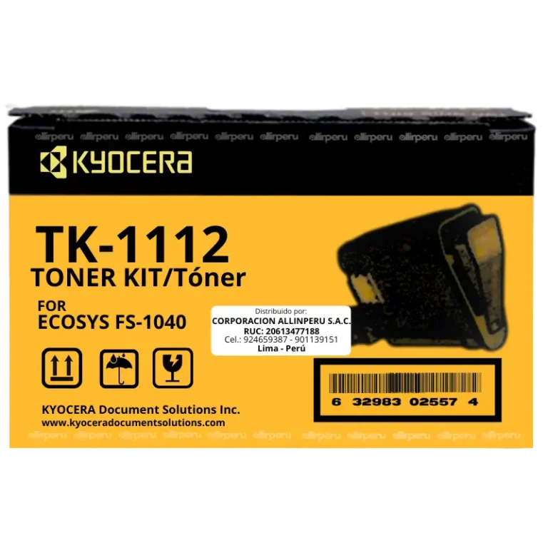 Toner Kyocera TK-1112 Negro para FS-1040, FS-1020, FS-1120