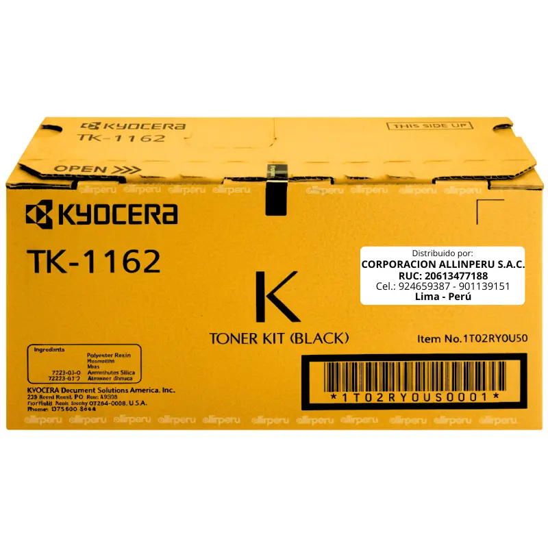 Toner Kyocera TK-1162 Negro para Ecosys P2040dw TK1162
