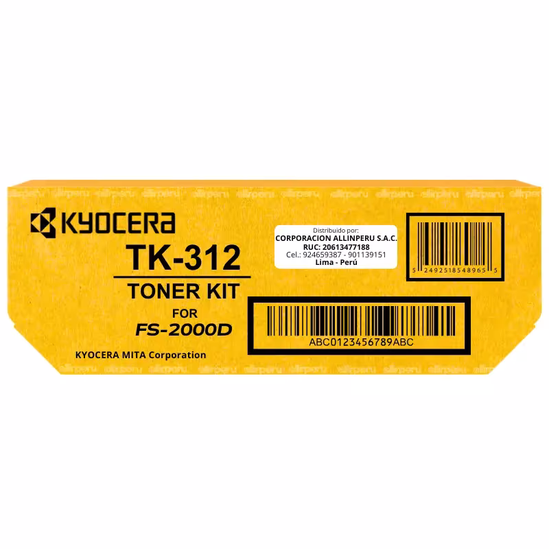 Toner Kyocera TK-312 Negro para Mita FS-2000D, FS-3900DN TK312