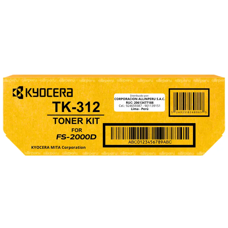Toner Kyocera TK-312 Negro para Mita FS-2000D, FS-3900DN TK312