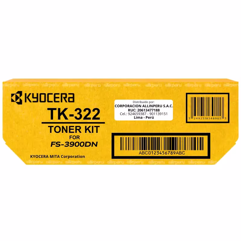 Toner Kyocera TK-322 Negro para Mita FS-3900DN TK322 Toner Kyocera TK-322 Negro para Mita FS-3900DN TK322
