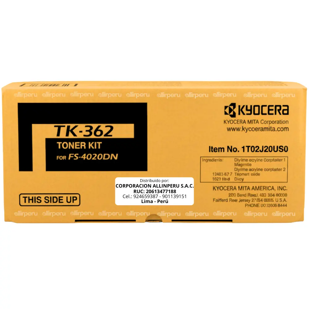 Toner Kyocera TK-362 Negro para Ecosys FS-4020DN TK362