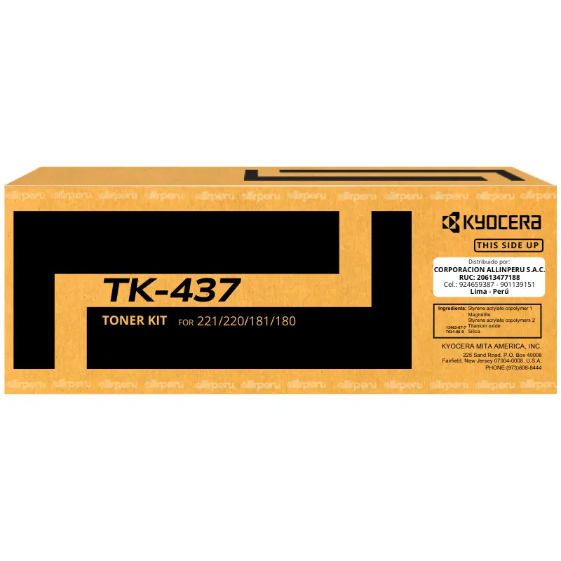 Toner Kyocera TK-437 Negro para TA-180, TA-181, TA-220, TA-221
