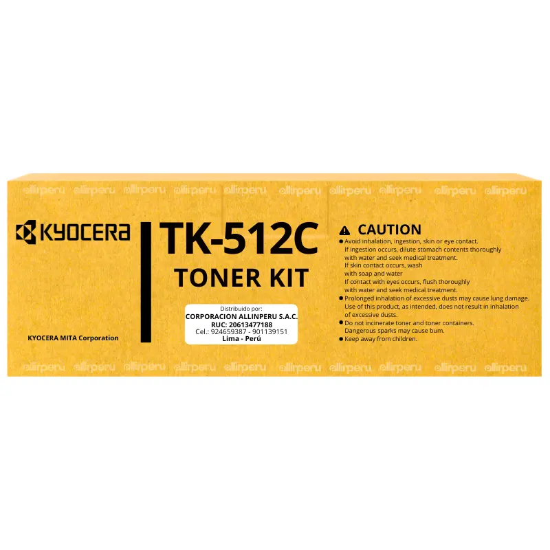 Toner Kyocera TK-512C Cyan para FS-C5020N, FS-C5025N, FS-C5030N Toner Kyocera TK-512C Cyan para FS-C5020N, FS-C5025N, FS-C5030N