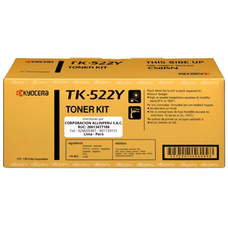Toner Kyocera TK-522Y Yellow para FS-C5015N TK522Y