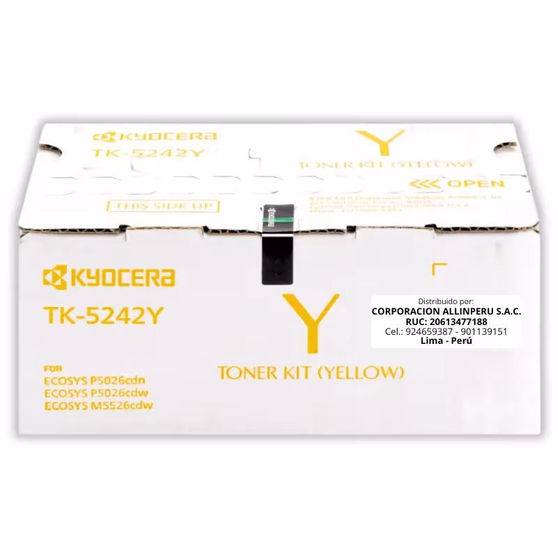 Toner Kyocera TK-5242Y Yellow para Ecosys M5526cdw Original Toner Kyocera TK-5242Y Yellow para Ecosys M5526cdw Original
