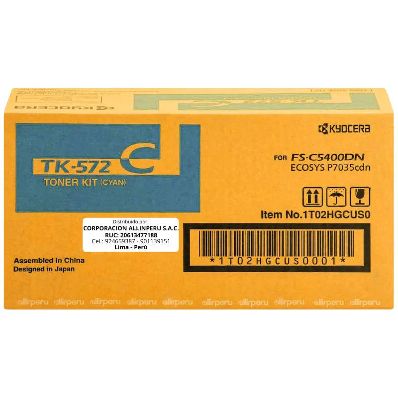 Toner Kyocera TK-572C Cyan para FS-C5400DN TK572C Toner Kyocera TK-572C Cyan para FS-C5400DN TK572C