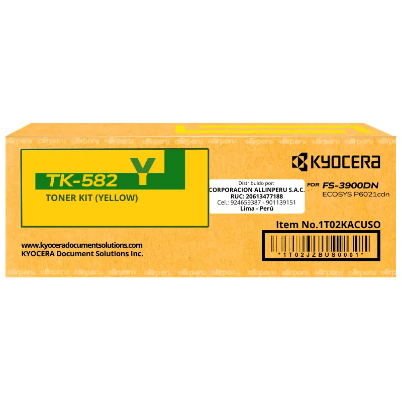 Toner Kyocera TK-582Y Yellow para FS-C5150DN TK582Y Toner Kyocera TK-582Y Yellow para FS-C5150DN TK582Y